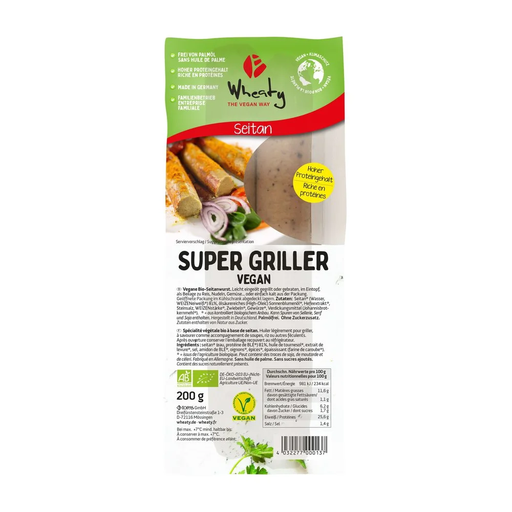 Wheaty Super grillworst vegan bio 200g